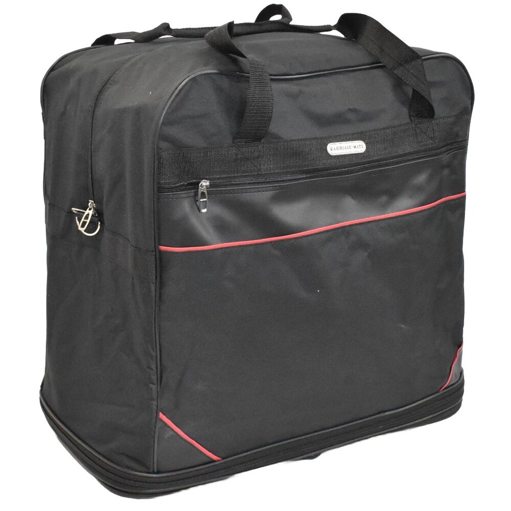 30" Black Multi Tiered Collapsible Expandable Check in Travel Wheeled Luggage